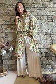 Riad Nights Longline Belted Duster Shirt Green